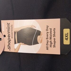 Shapermint Essentials NWT Women's Size 4XL High Waisted Shaper Shorts Black